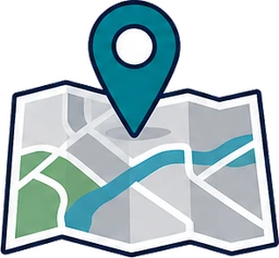 Map with a location pin